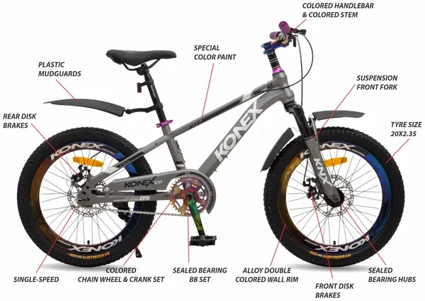 KONEX 20KX505-13PL-SE Dark Grey — feature callouts