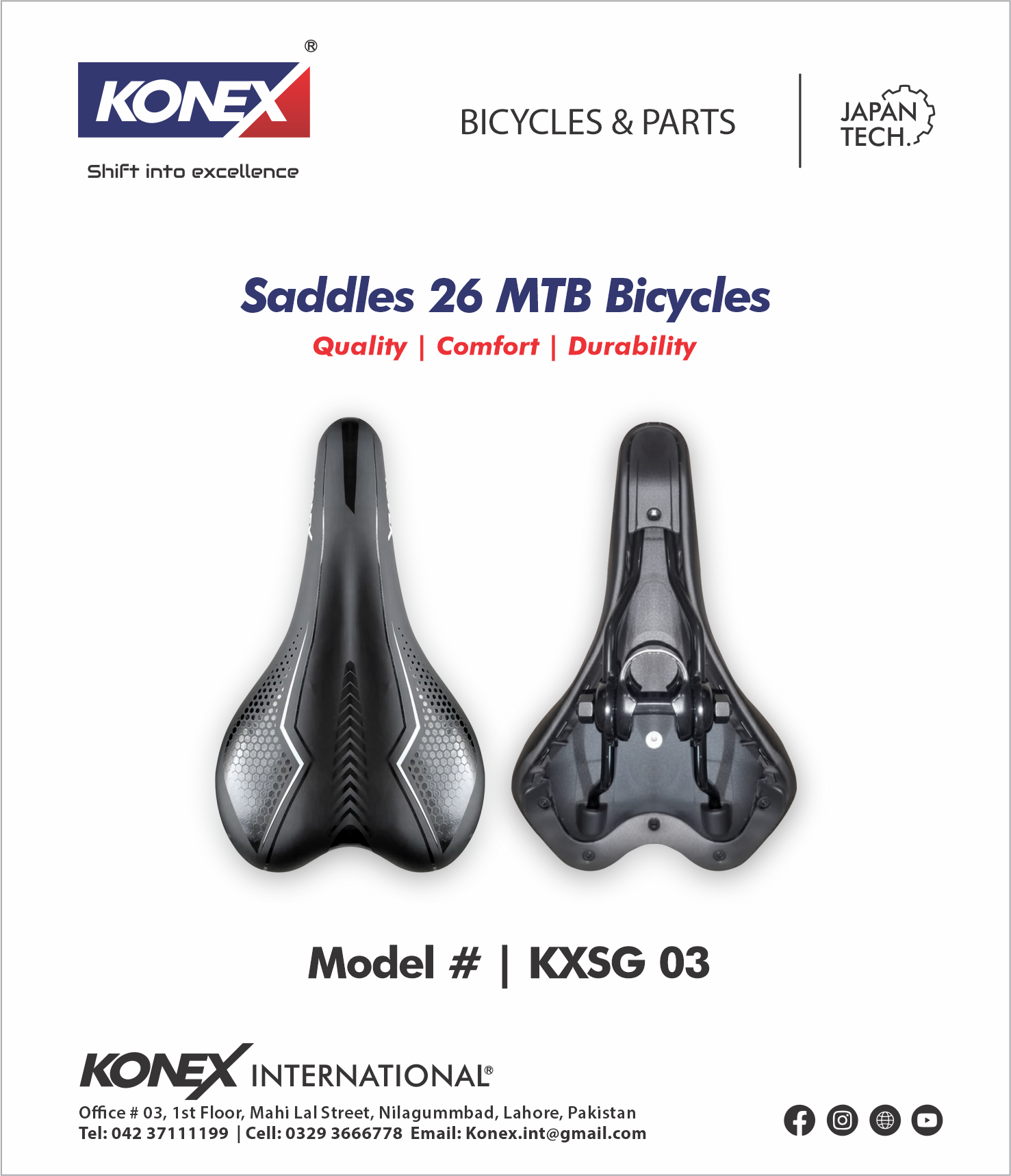 KONEX Saddle For 26MTB