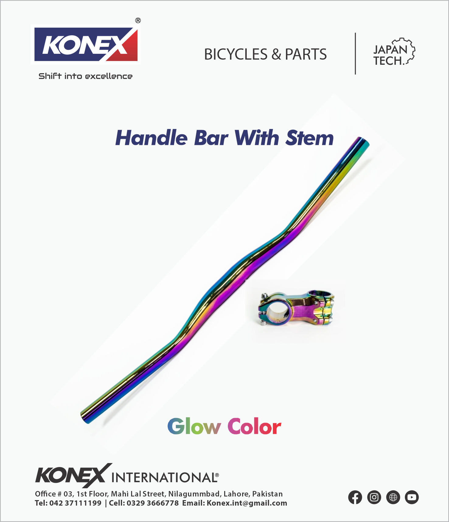 KONEX Multi-Color Handle Bar With Stem