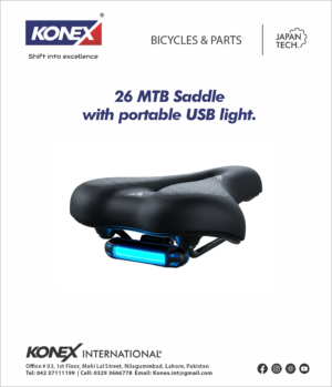 KONEX 26 MTB Saddle with Portable USB Light.