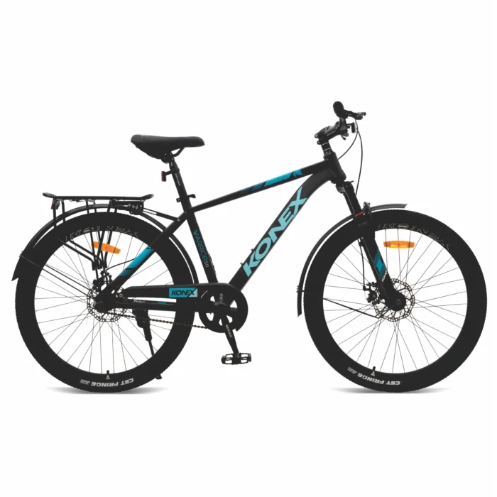 26KX606-07ST | Premium 26″ Bicycle for Adults Steel Carrier (Matte Black)